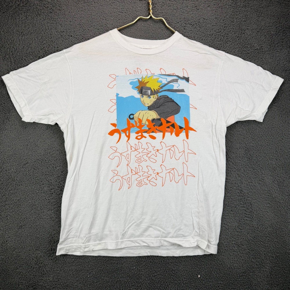 Naruto Shippuden Collection Viz Media White Graphic T-Shirt Mens Large L